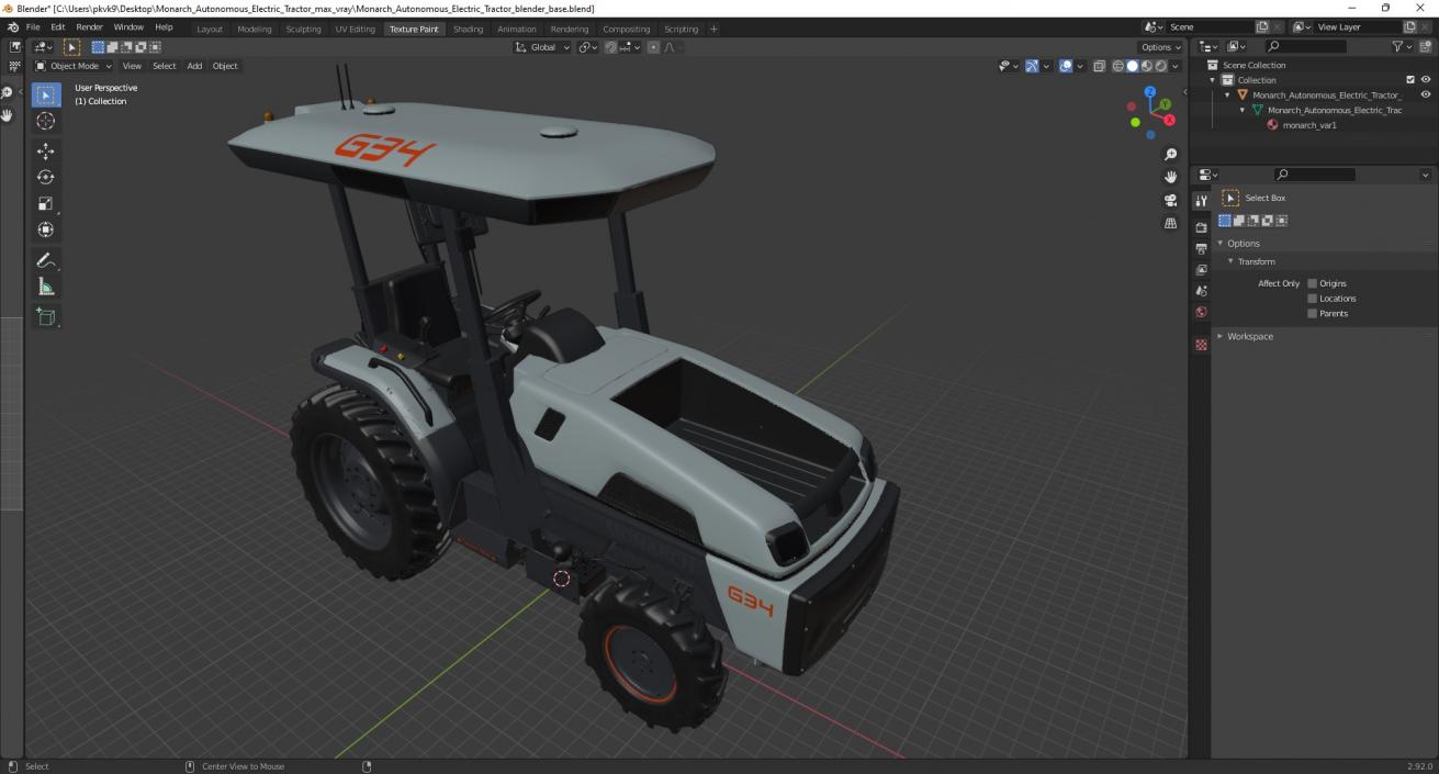 3D model Monarch Autonomous Electric Tractor