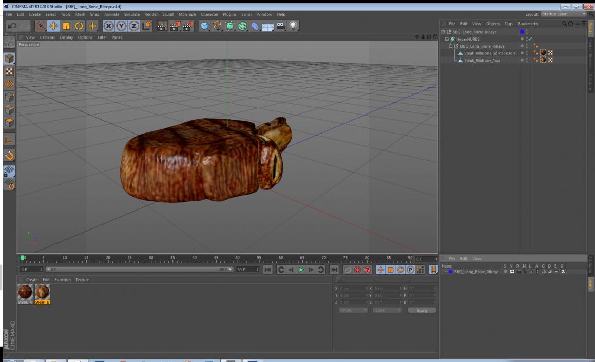 3D model BBQ Long Bone Ribeye