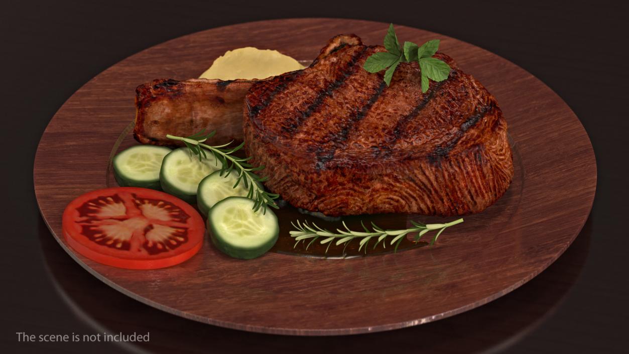 3D model BBQ Long Bone Ribeye