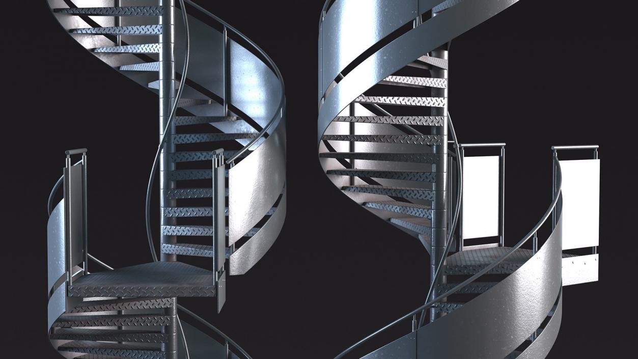 3D Spiral Fire Escape Stairs Collection