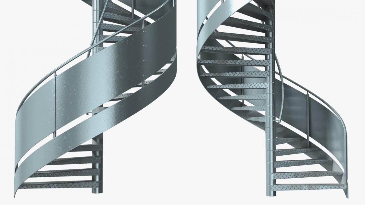 3D Spiral Fire Escape Stairs Collection