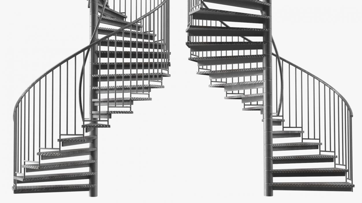 3D Spiral Fire Escape Stairs Collection