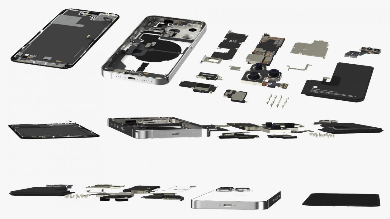 iPhone 14 Pro Fully Disassembled 3D