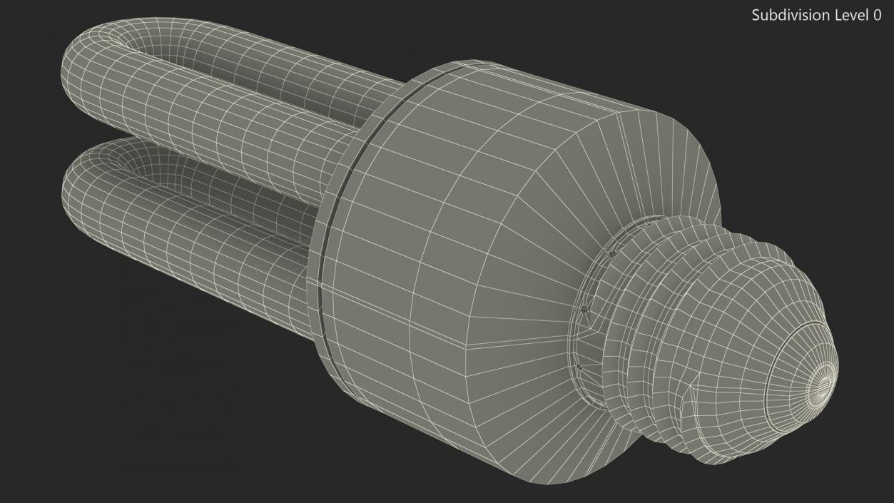 3D model Ubend Ultraviolet Fluorescent Light Bulb