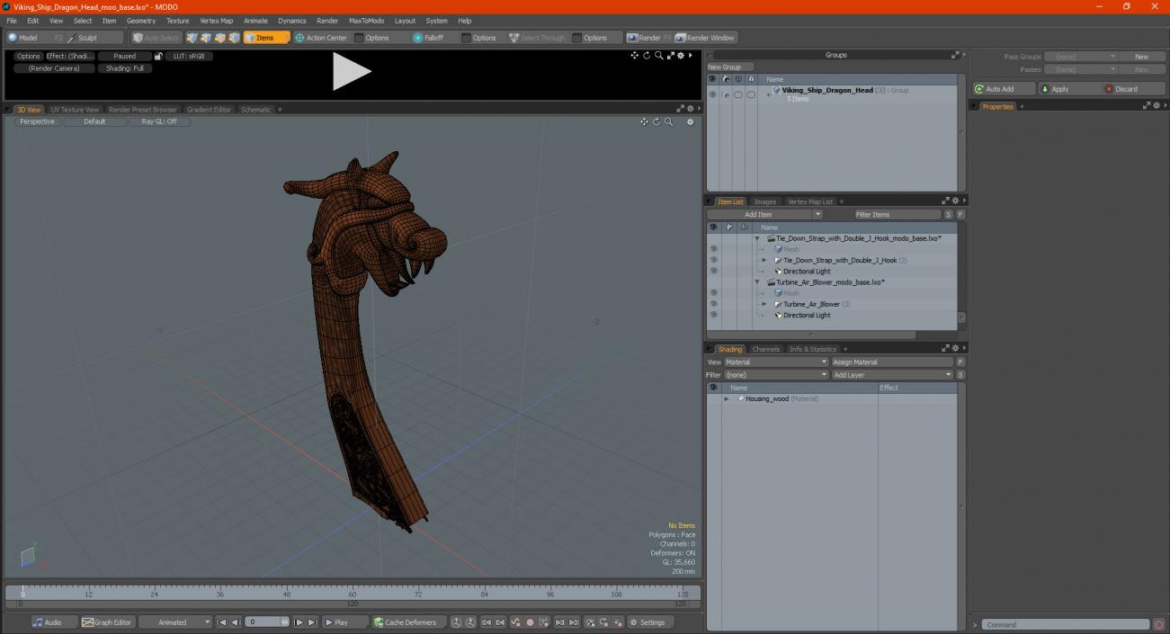 3D Viking Ship Dragon Head model