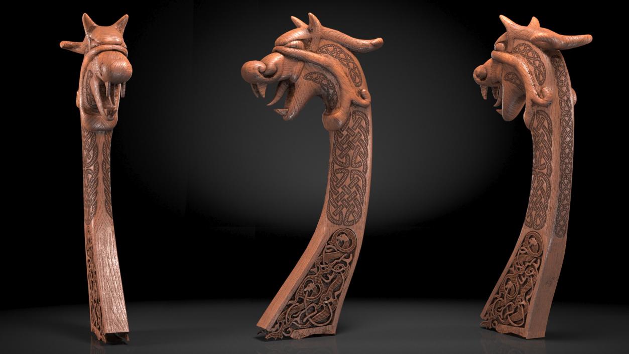 3D Viking Ship Dragon Head model