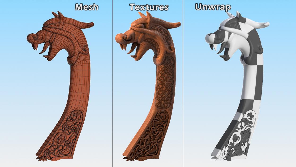 3D Viking Ship Dragon Head model