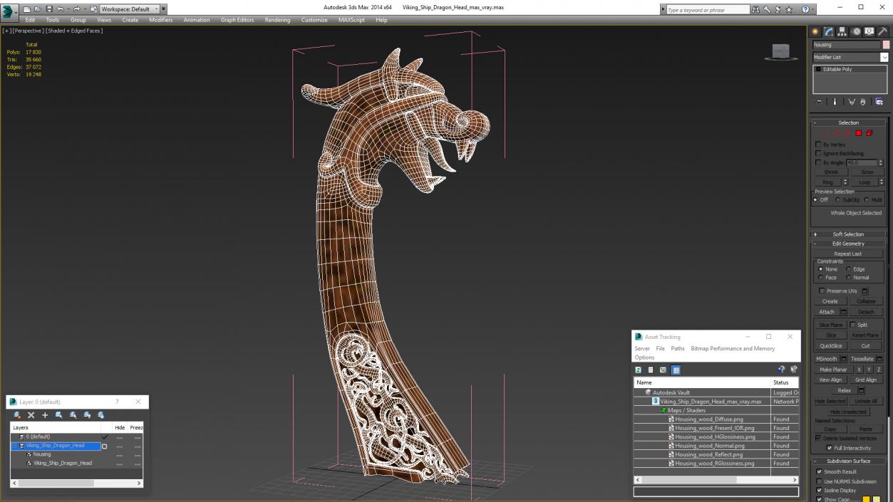 3D Viking Ship Dragon Head model