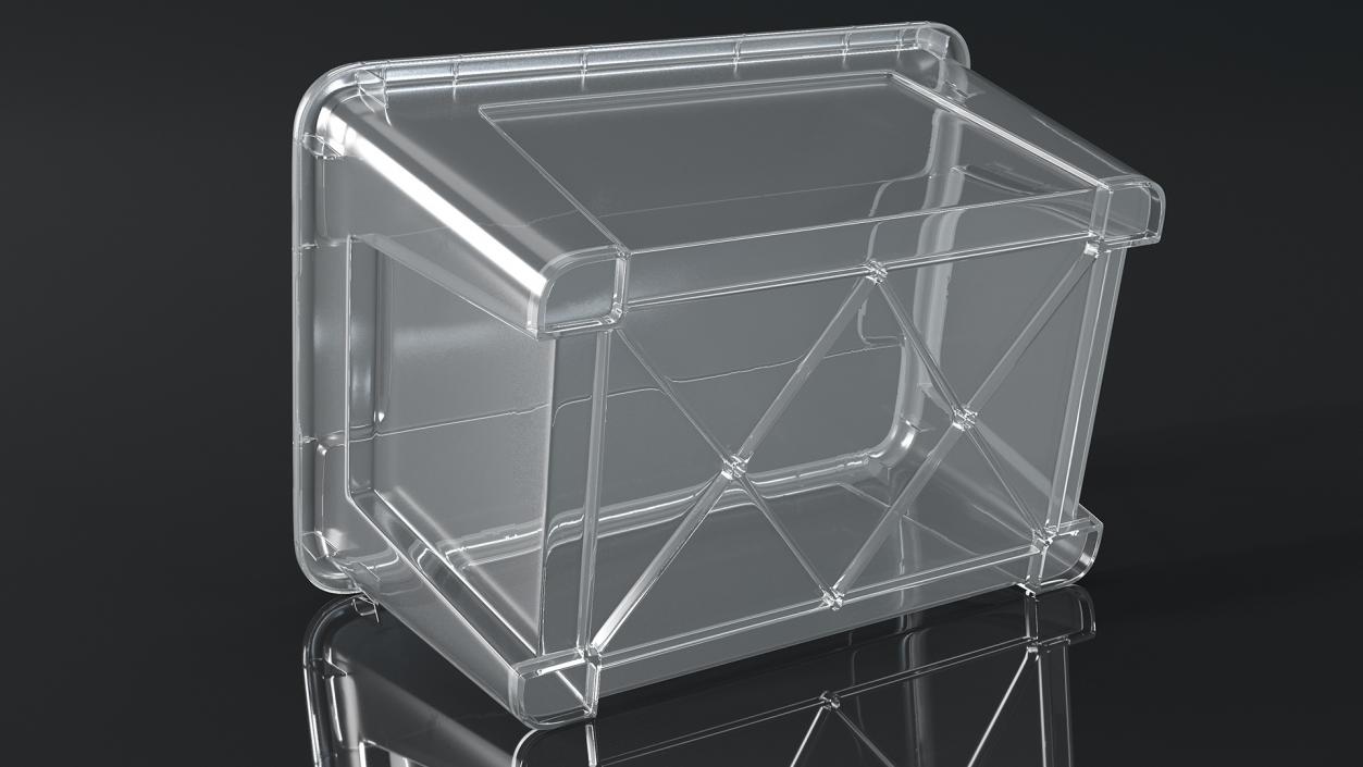 Transparent Plastic Containers with Lids Set 3D model