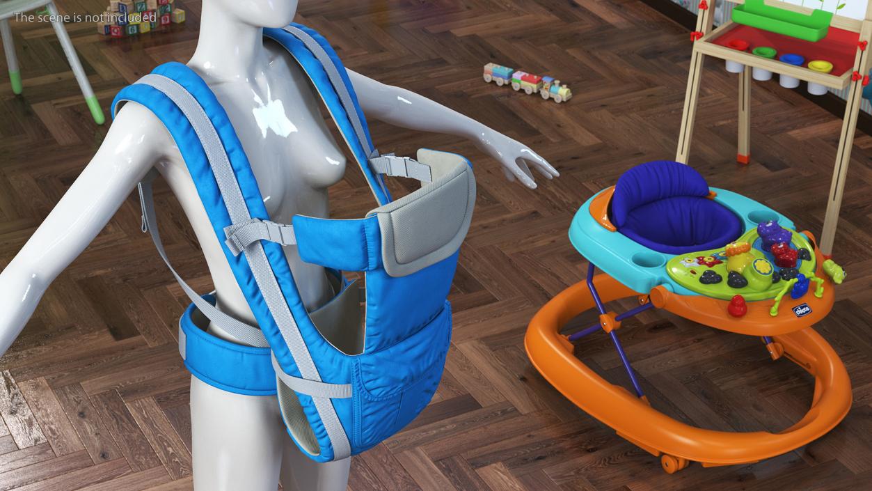 3D Child Carrier 3 in 1 Blue Straight Position model