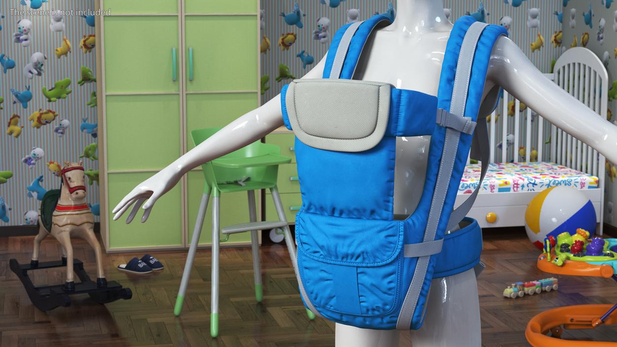 3D Child Carrier 3 in 1 Blue Straight Position model