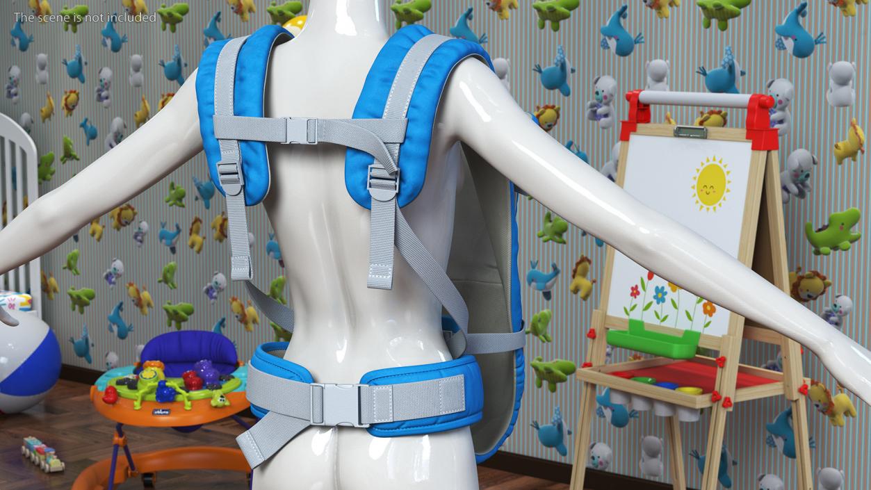 3D Child Carrier 3 in 1 Blue Straight Position model