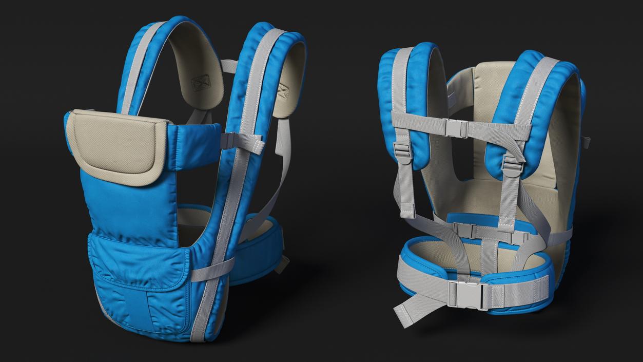 3D Child Carrier 3 in 1 Blue Straight Position model