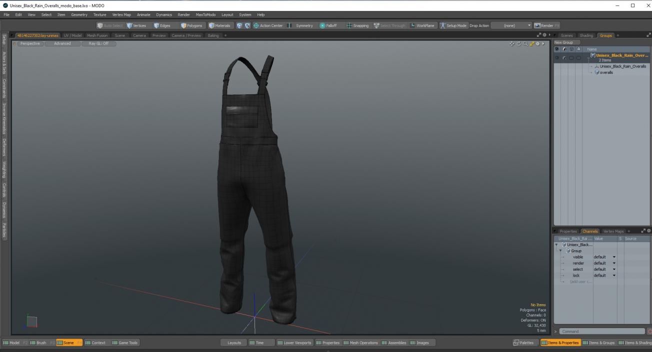 3D Unisex Black Rain Overalls