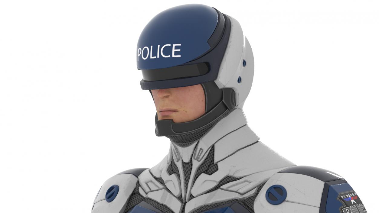 3D Sci Fi Cop with Robotic Dog Rigged for Maya model