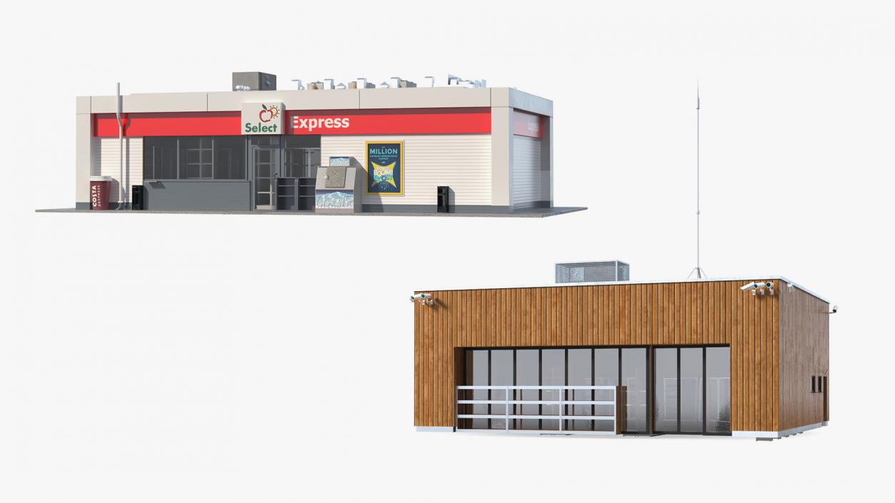 3D Small Shop Buildings Collection