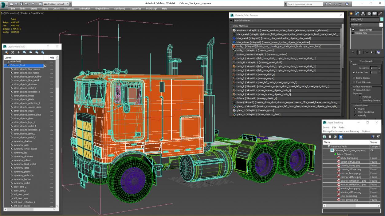 3D Cabover Truck model