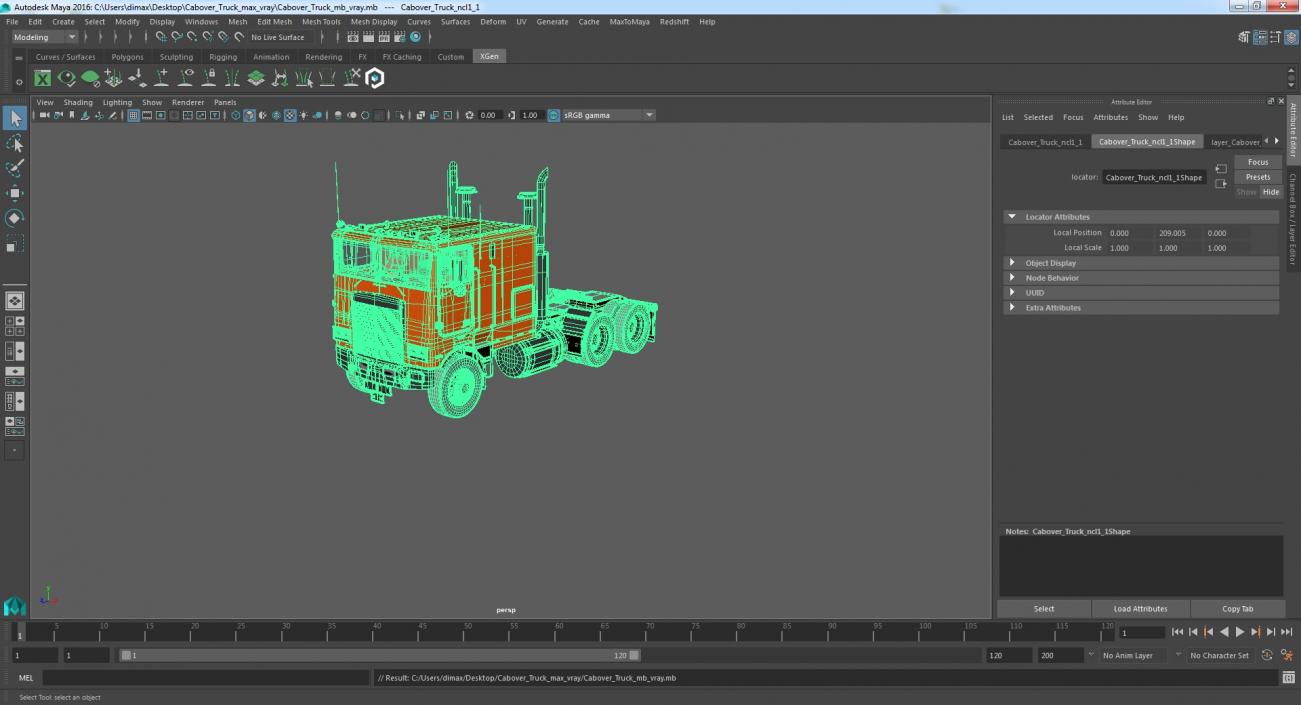 3D Cabover Truck model