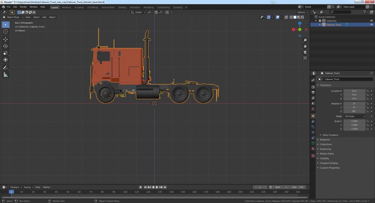 3D Cabover Truck model