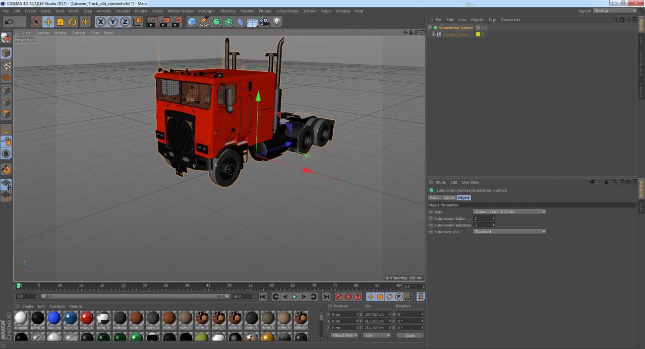 3D Cabover Truck model