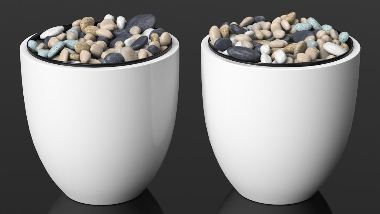 3D Tree Pot with Decorative Pebble