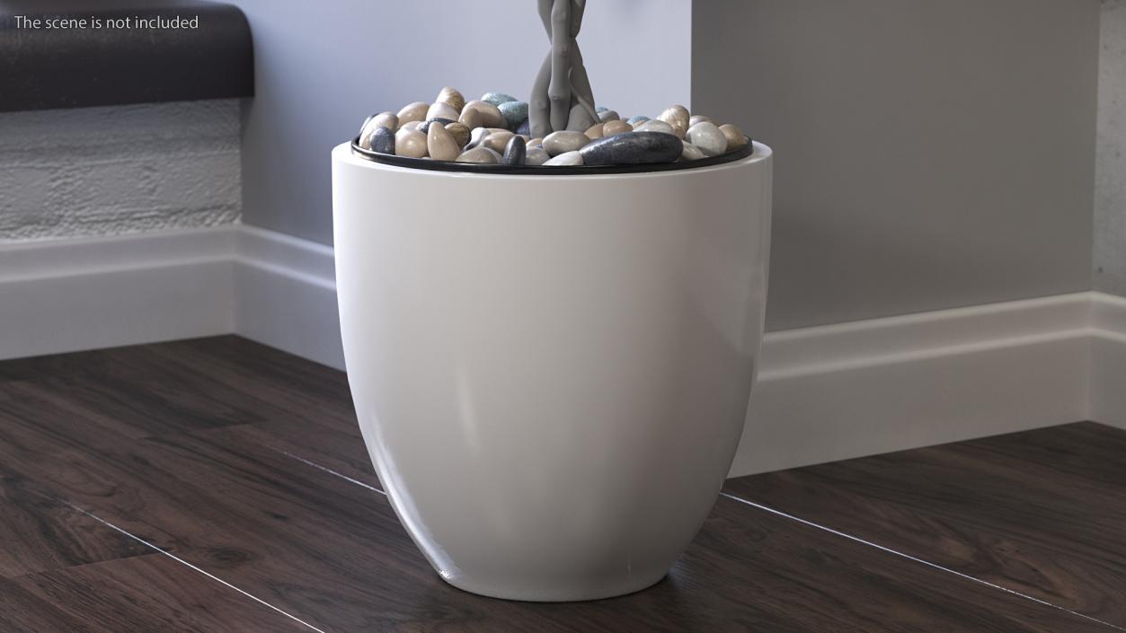 3D Tree Pot with Decorative Pebble