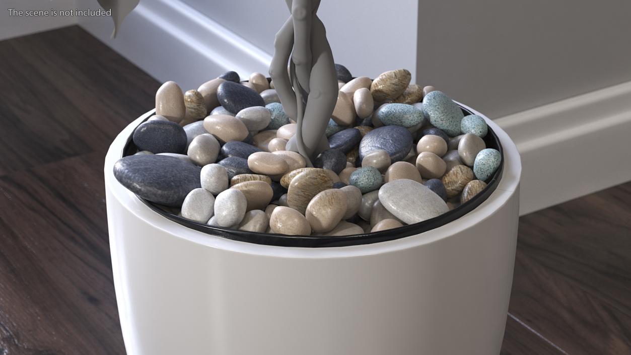 3D Tree Pot with Decorative Pebble