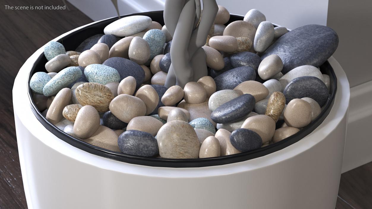 3D Tree Pot with Decorative Pebble