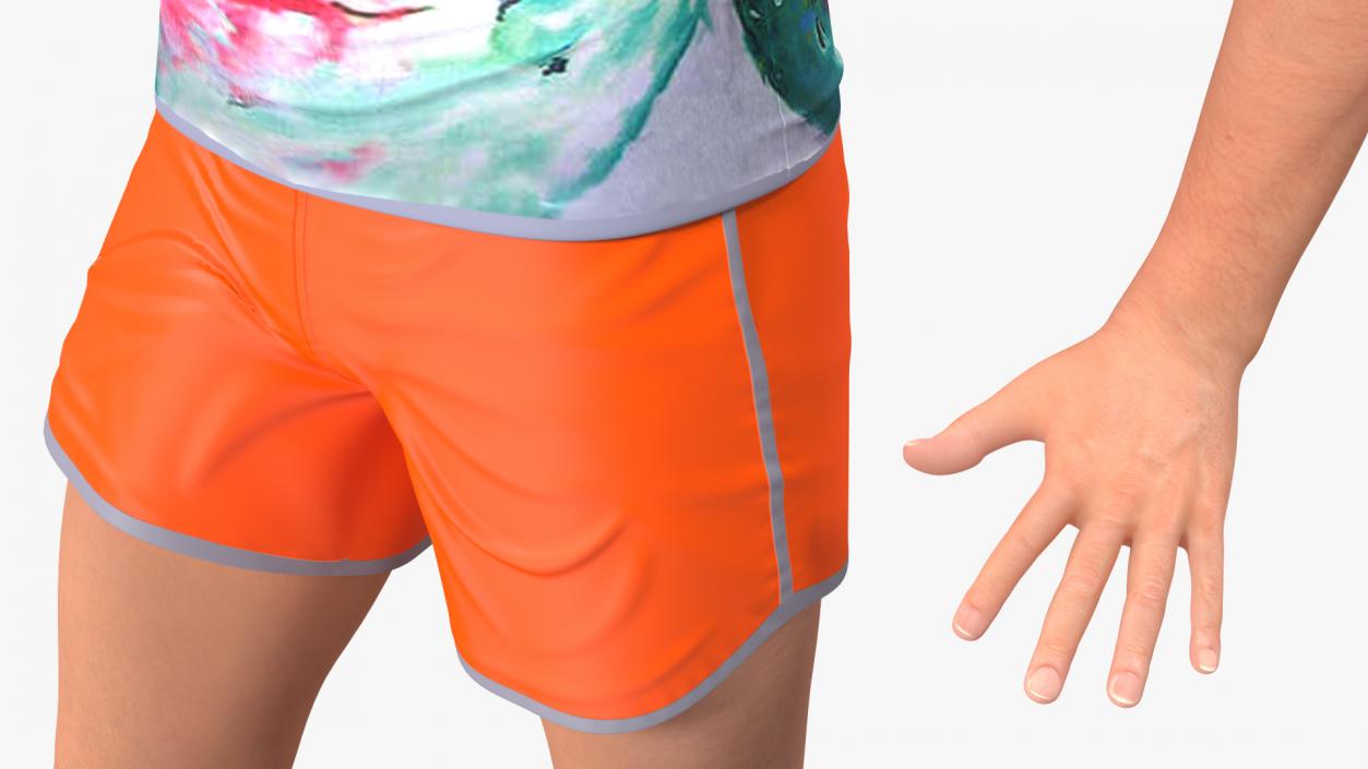 3D Teen Boy Summer Clothes model