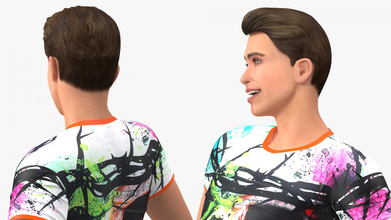 3D Teen Boy Summer Clothes model