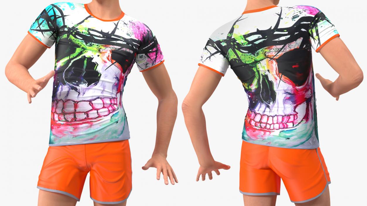 3D Teen Boy Summer Clothes model