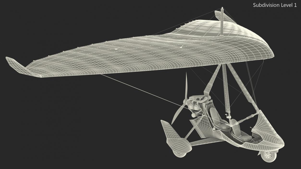 3D Tandem Ultralight Trike model