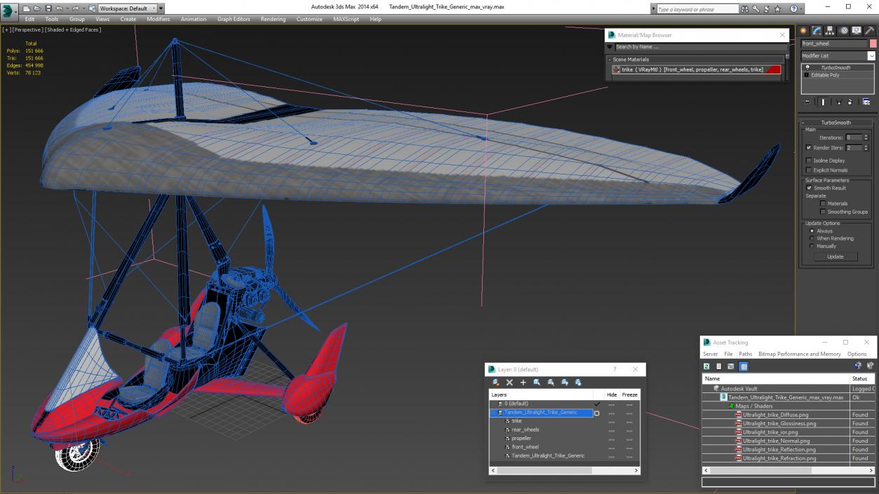 3D Tandem Ultralight Trike model