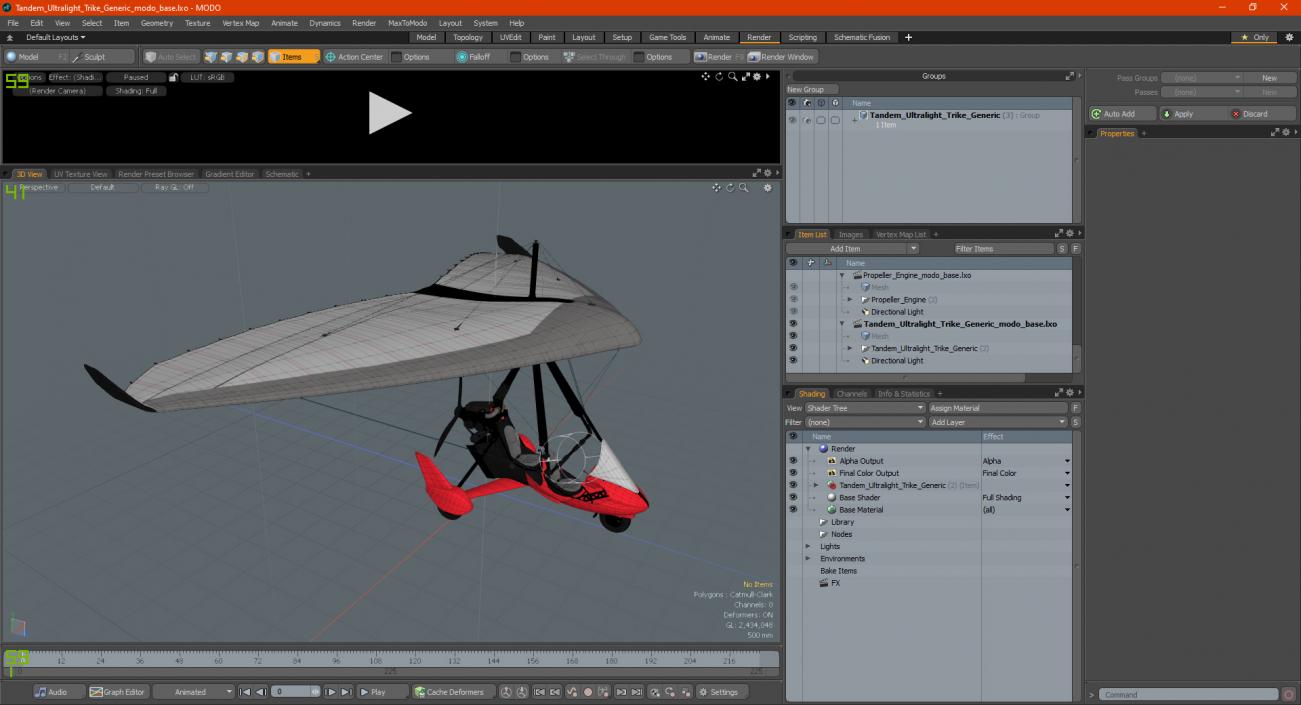 3D Tandem Ultralight Trike model