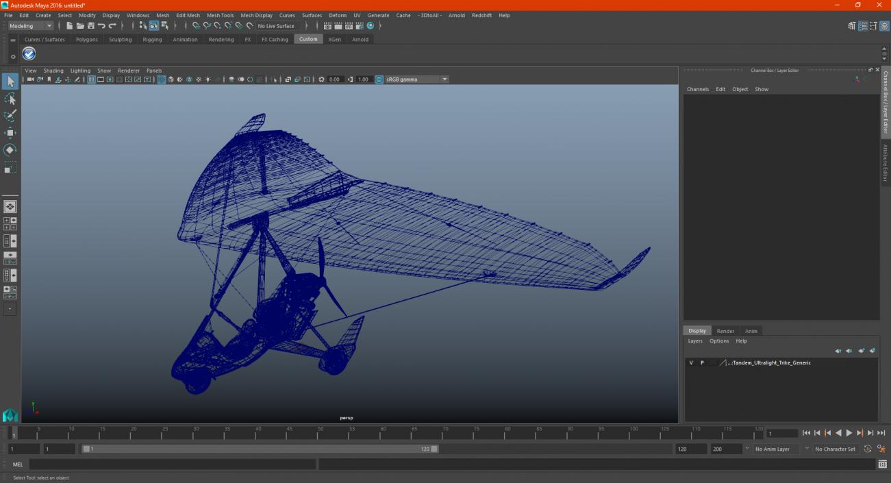 3D Tandem Ultralight Trike model