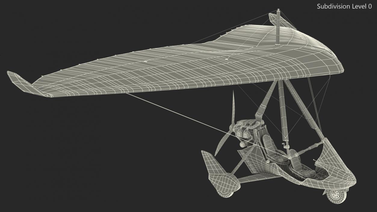 3D Tandem Ultralight Trike model