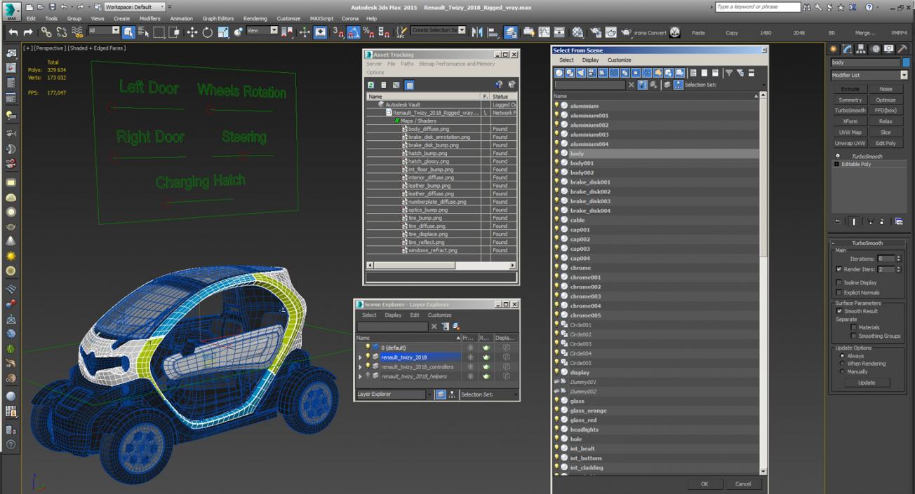 3D model Renault Twizy 2018 Rigged