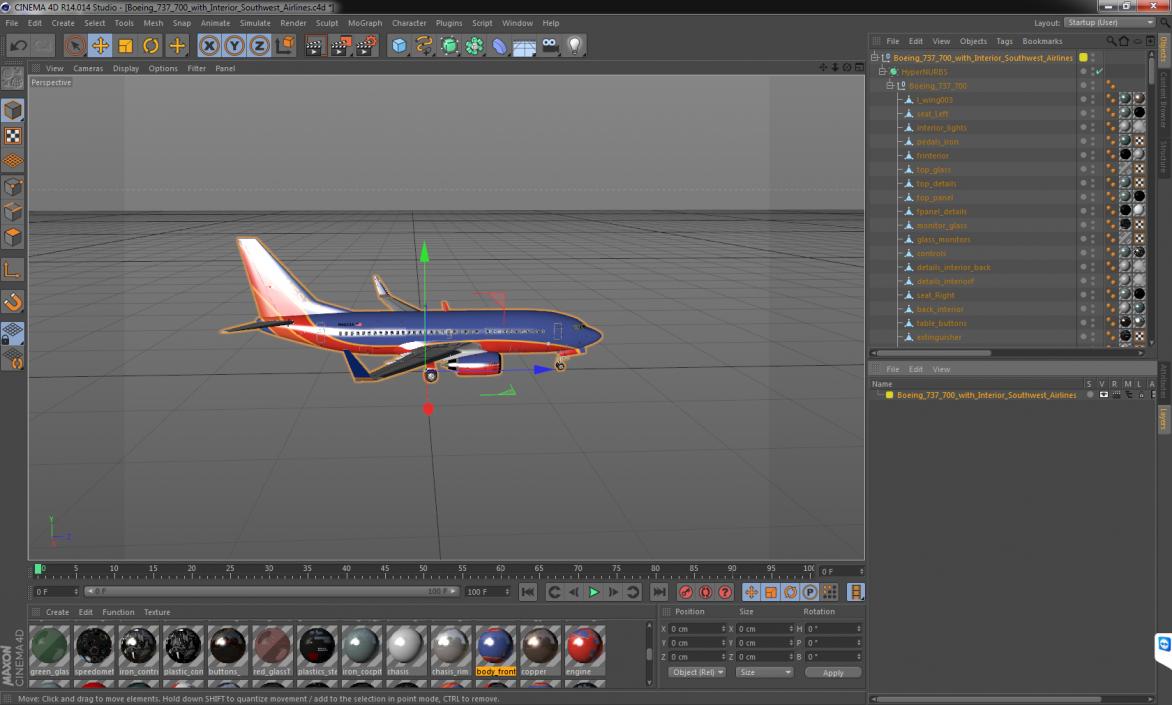 Boeing 737-700 with Interior Southwest Airlines 3D