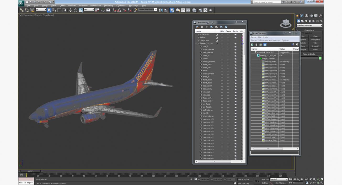 Boeing 737-700 with Interior Southwest Airlines 3D