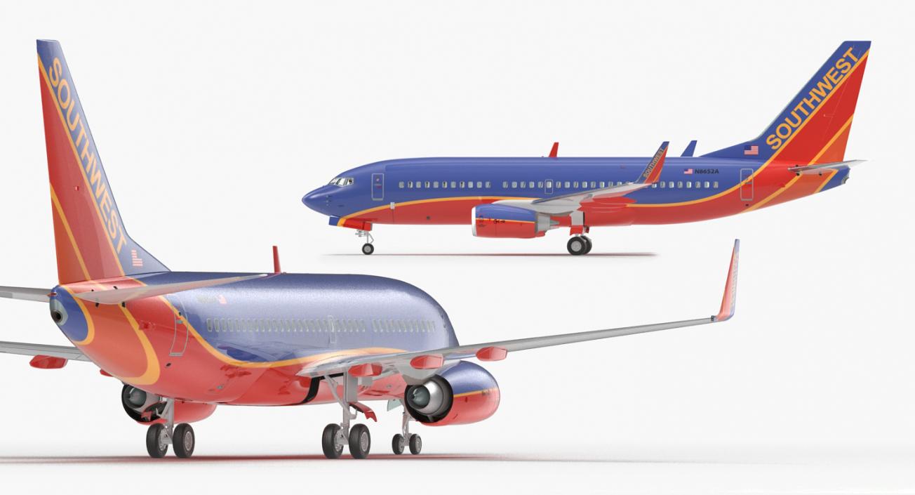 Boeing 737-700 with Interior Southwest Airlines 3D