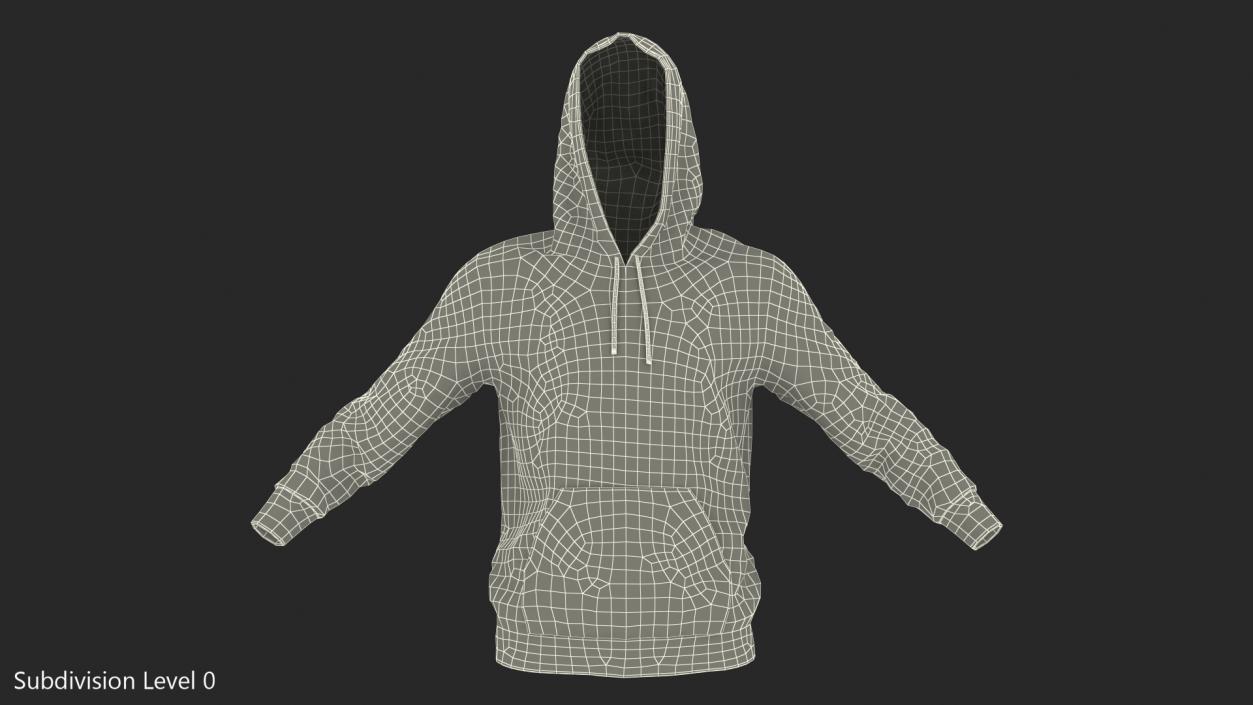 3D Hoodie Raised Hood model