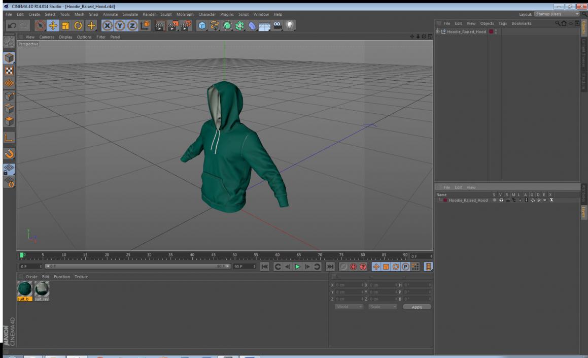 3D Hoodie Raised Hood model