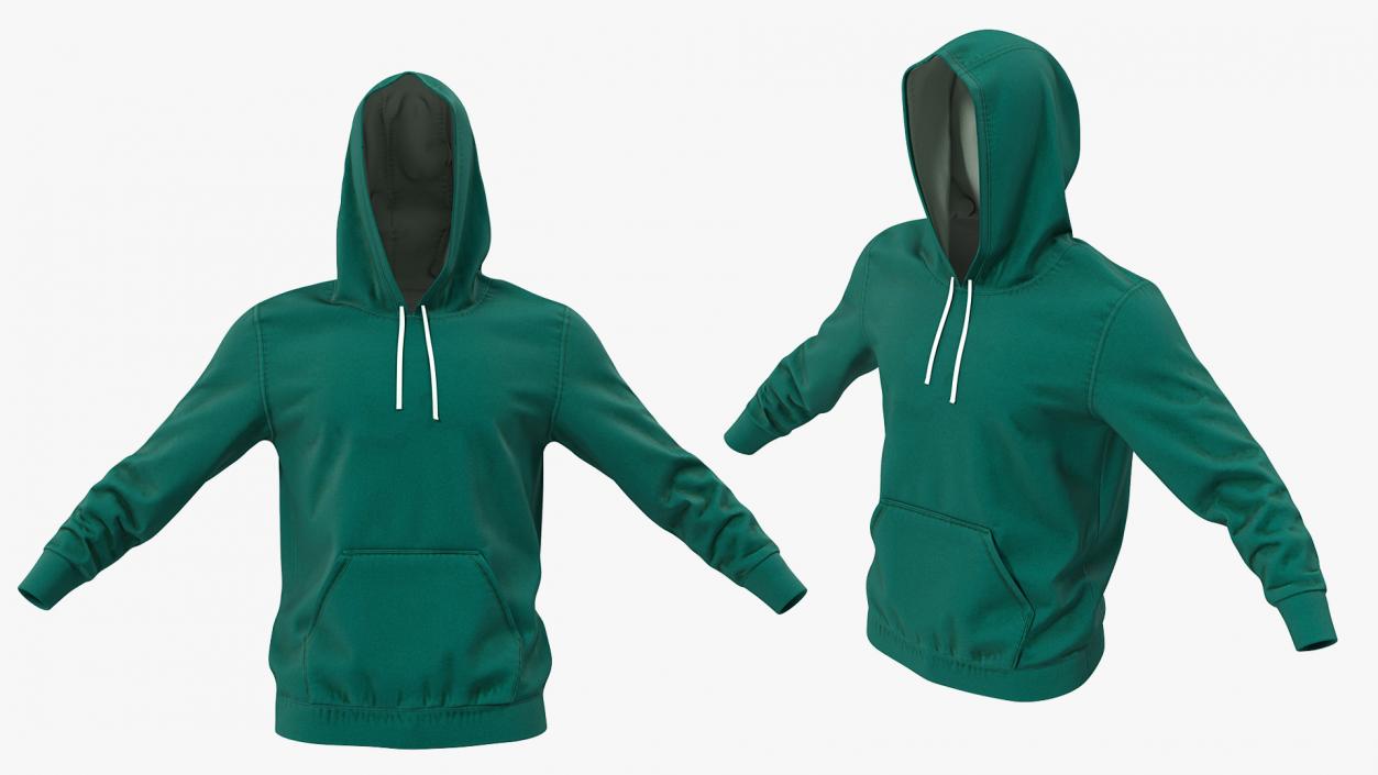 3D Hoodie Raised Hood model