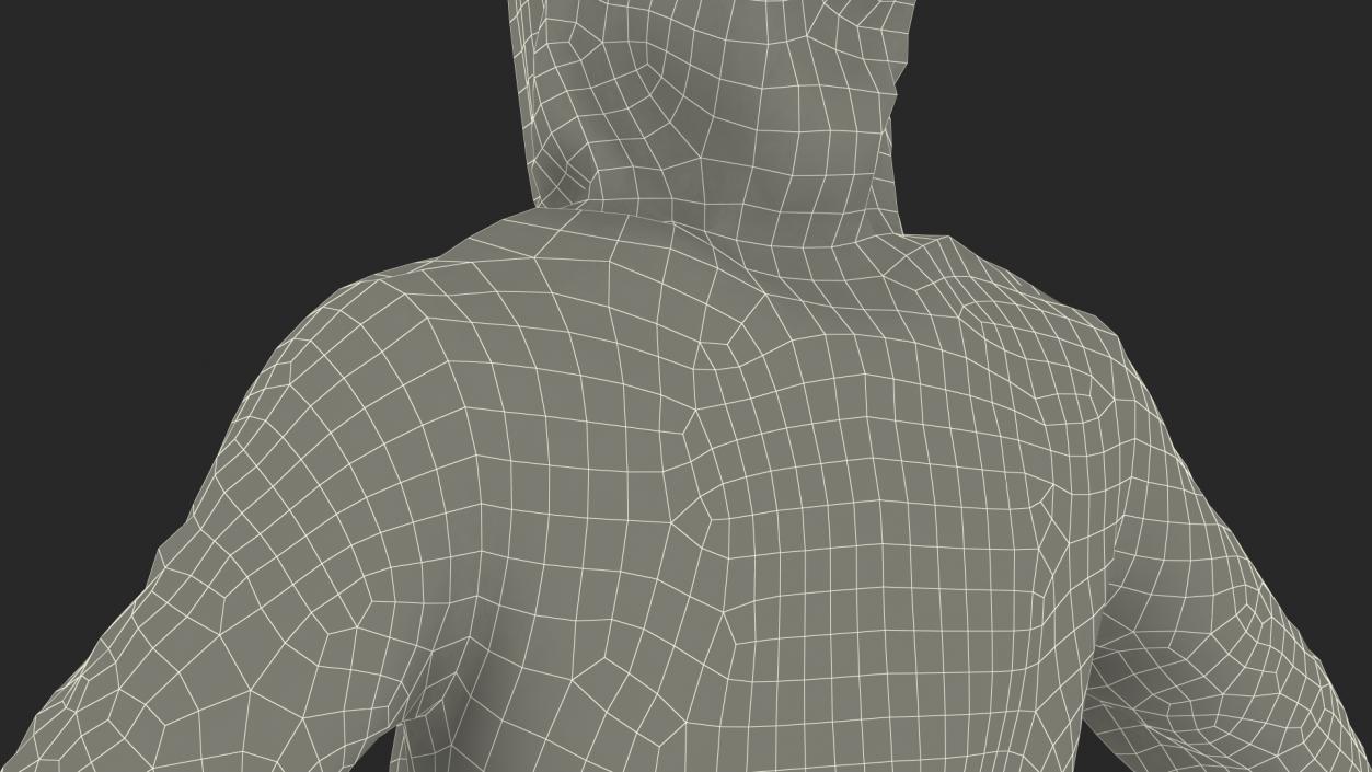 3D Hoodie Raised Hood model