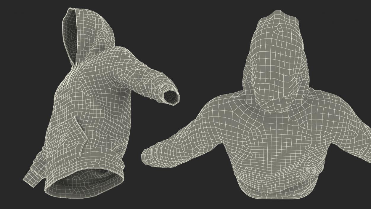 3D Hoodie Raised Hood model