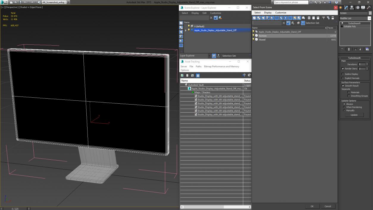 3D Apple Studio Display Adjustable Stand Off