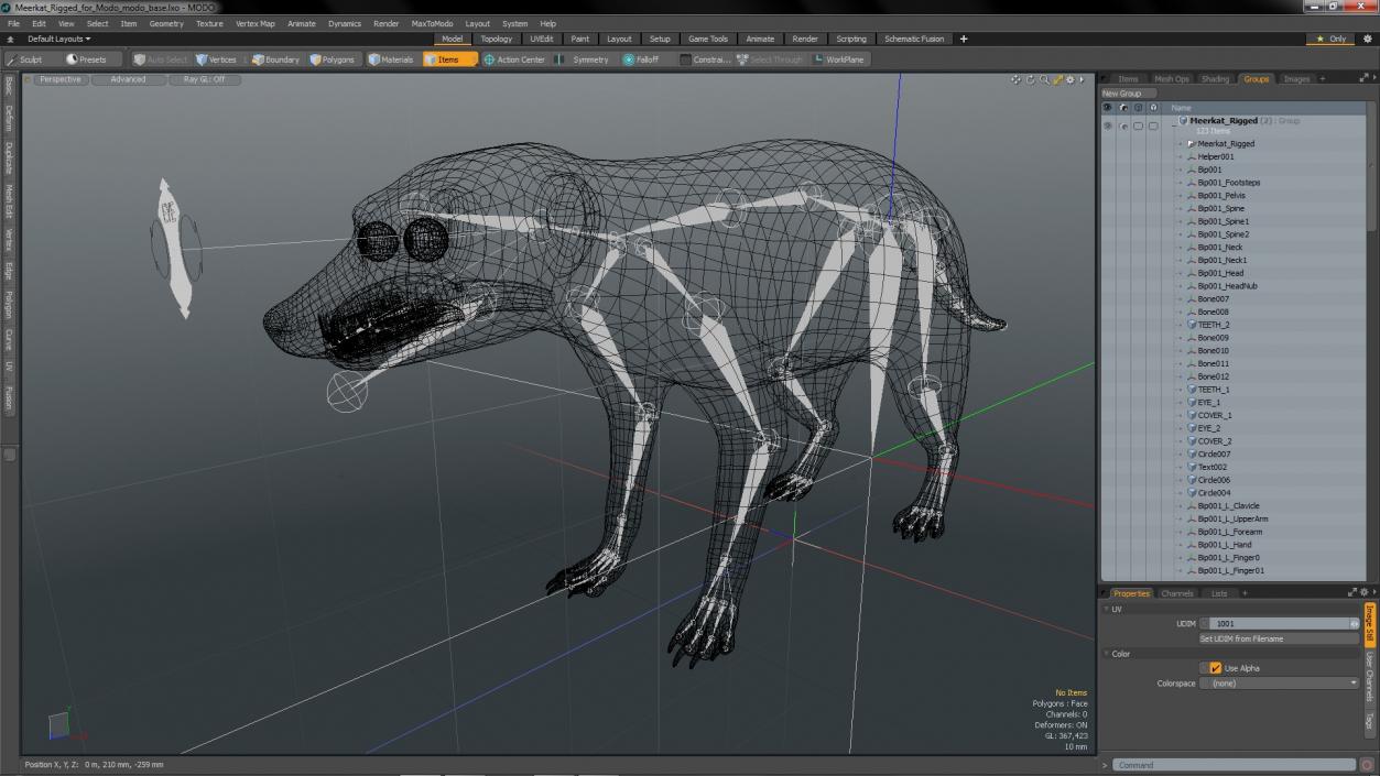 3D Meerkat Rigged for Modo model