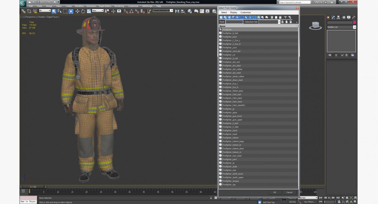 3D model Firefighter Standing Pose