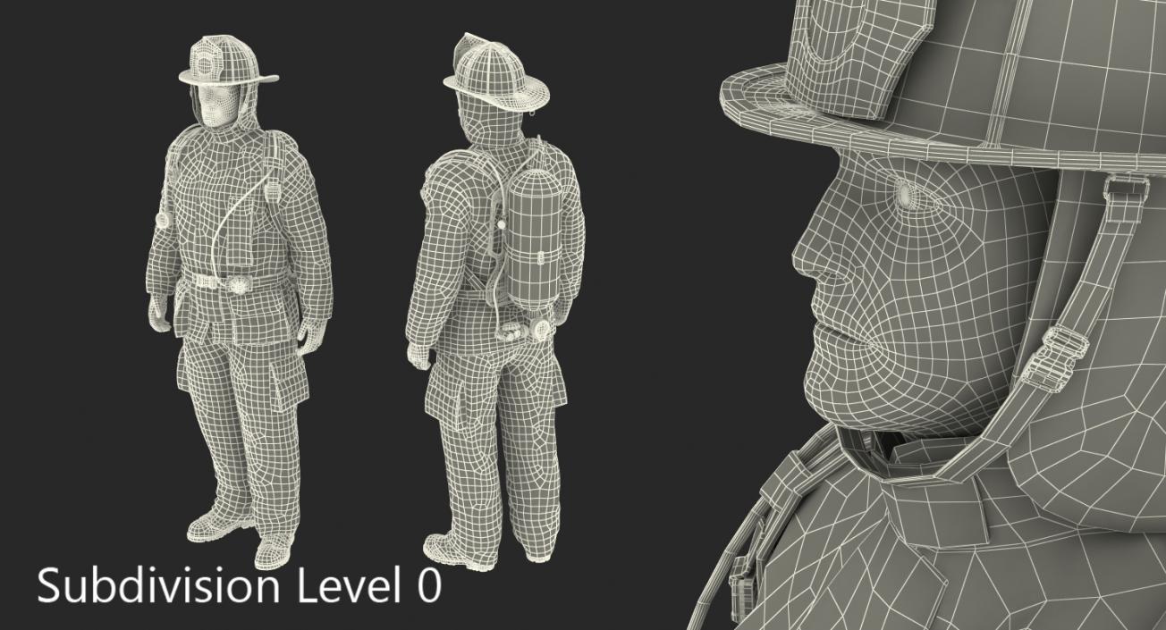 3D model Firefighter Standing Pose