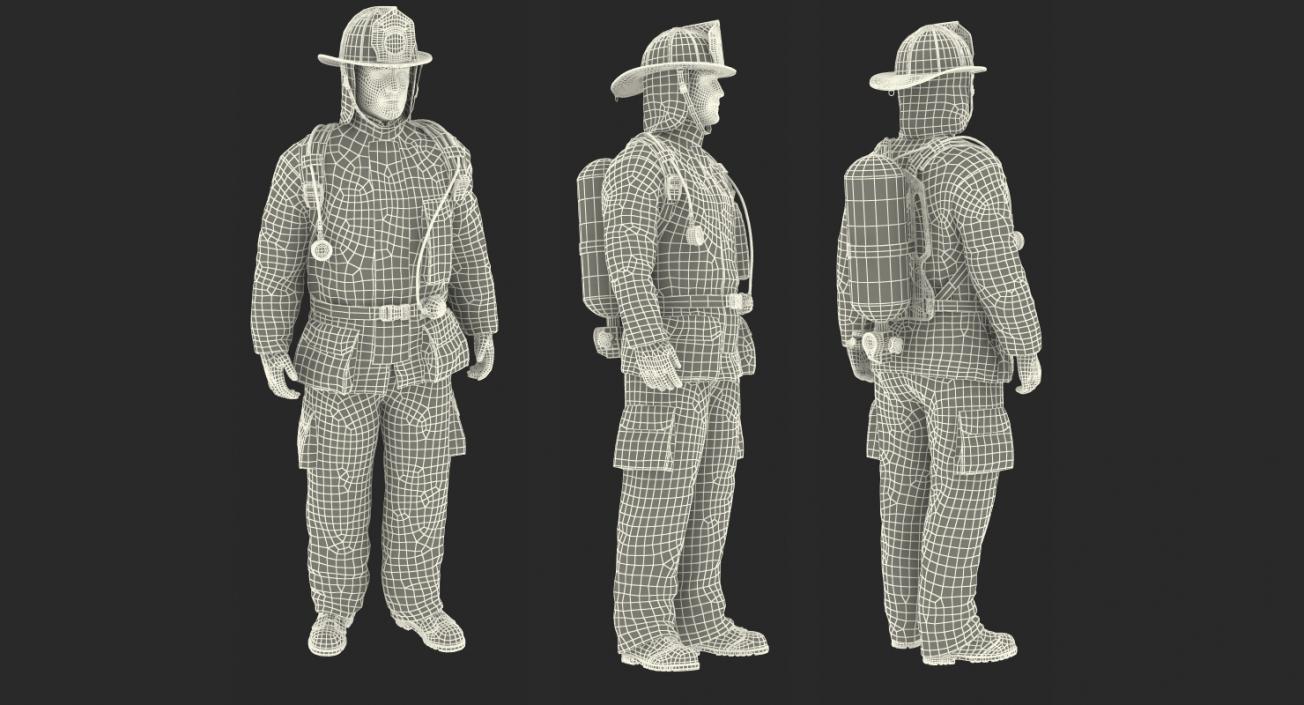 3D model Firefighter Standing Pose